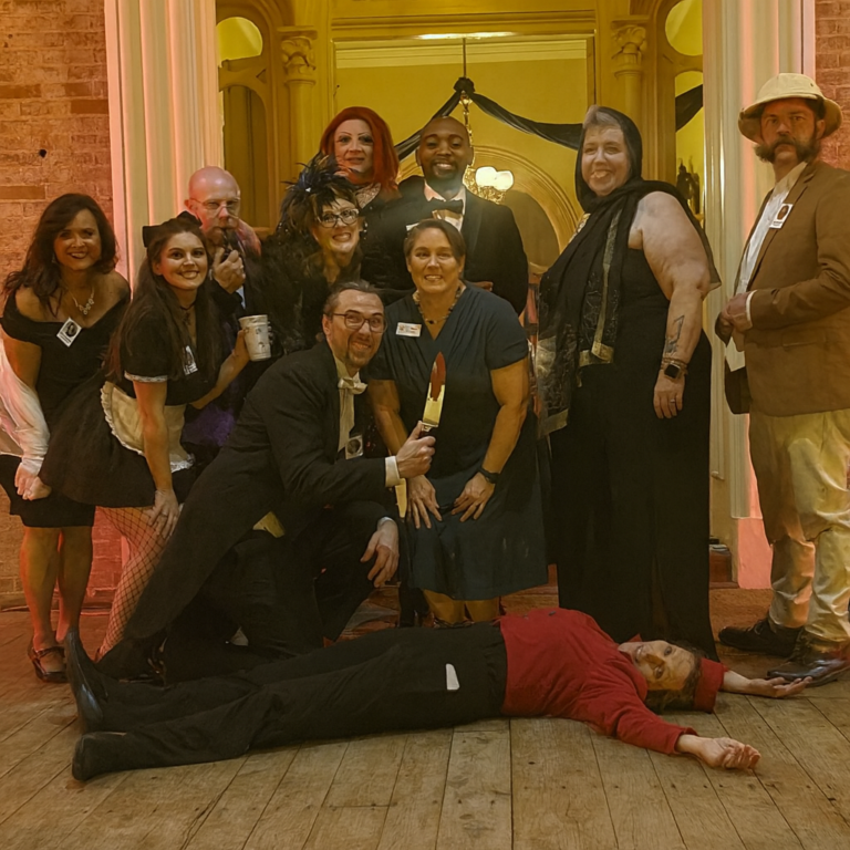 A Boro Clue Party in costume